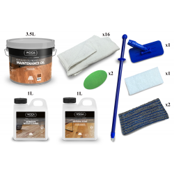 Kit Saving: DC146 (d) Reoil with Woca Maintenance Oil white, work by hand, 91 to 120m2  (DC)